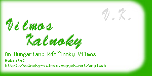 vilmos kalnoky business card